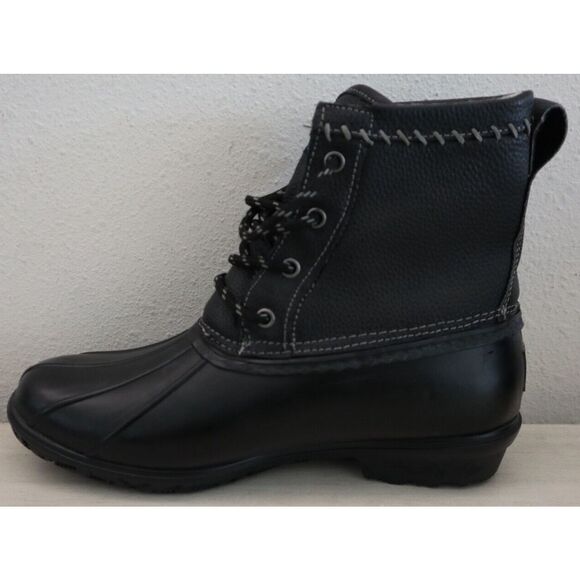 Pendleton Women's Sz 9 Black Leather Upper Short Duck Boots - Picture 4 of 10